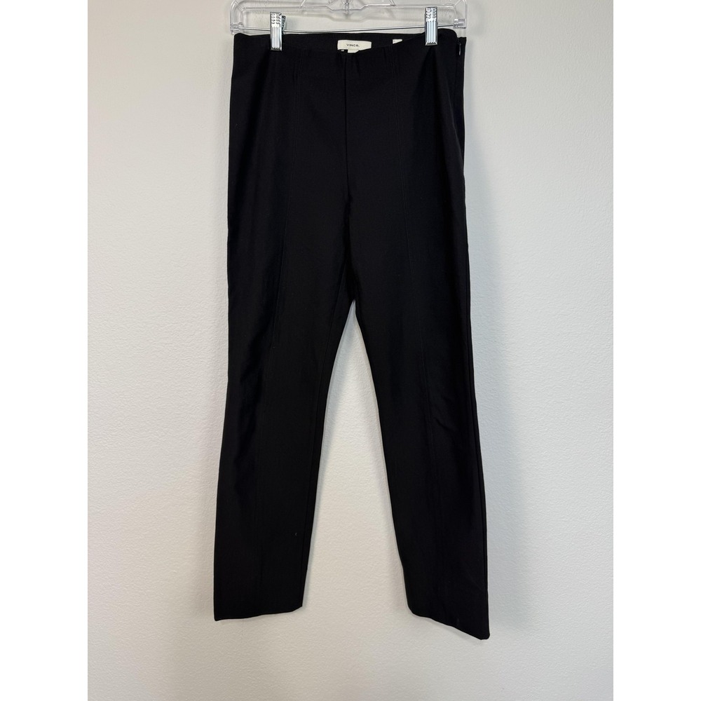 Vince Dress Pants Women's Medium Black Ponte Slim Tapered Slit Ankle Work Office